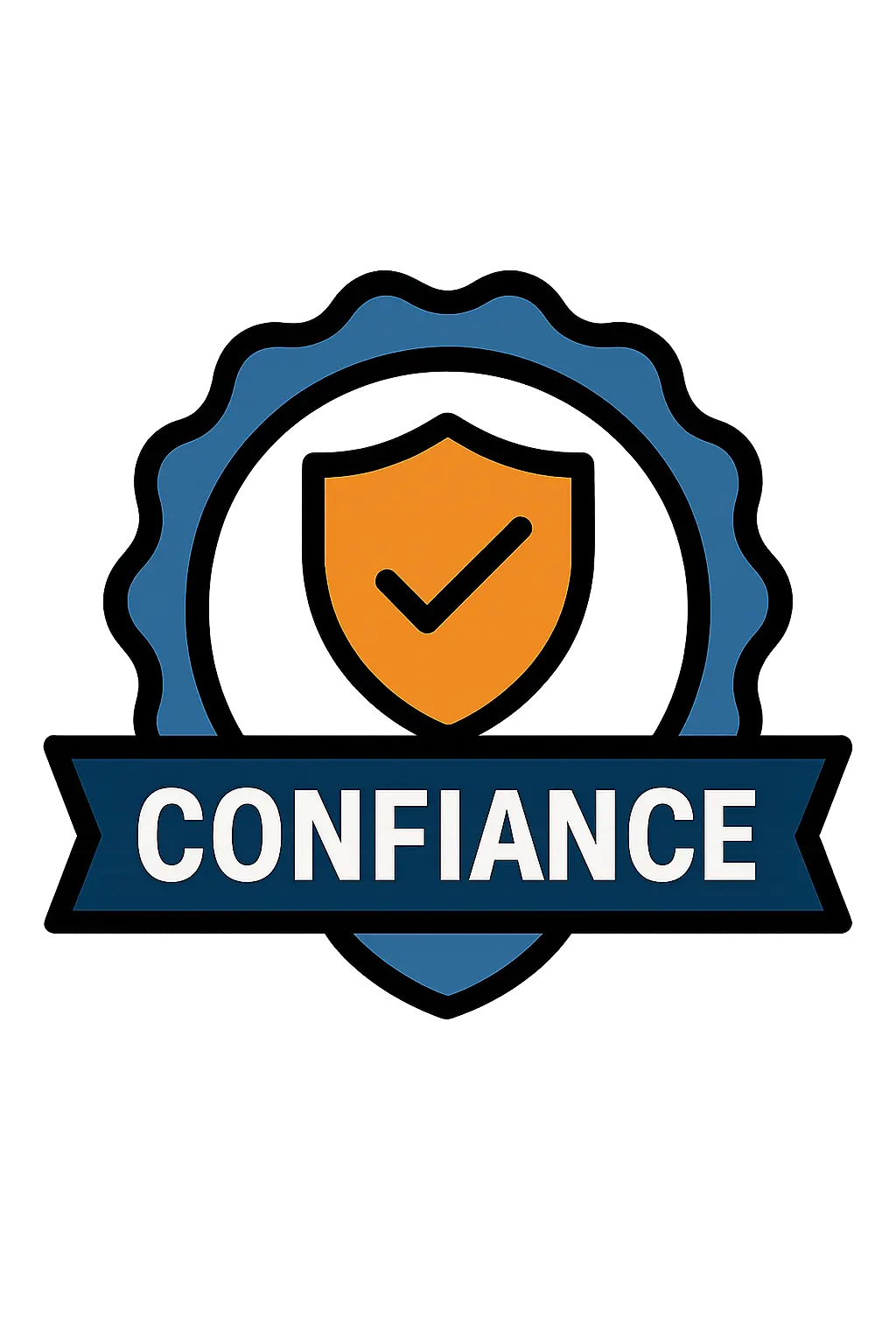 Badge de confiance d'une entreprise québécoise spécialisée en crédit rapide